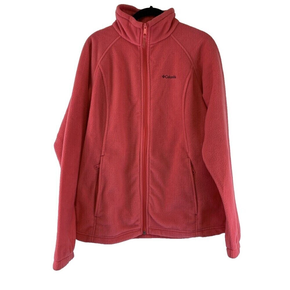Columbia Sawyer Rapids 2.0 Full Zip Fleece Jacket Light Pink Pockets Women Large